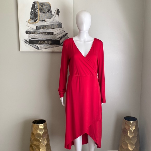 Signature Collection Red High-Low Dress Size 10/12 - Picture 7 of 7